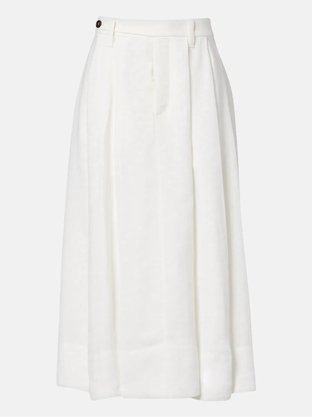 BRUNELLO CUCINELLI MONILI DETAIL MIDI SKIRT IN LINEN